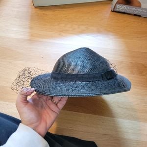 Navy straw hat